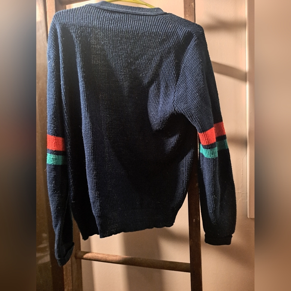 Blue striped cardigan